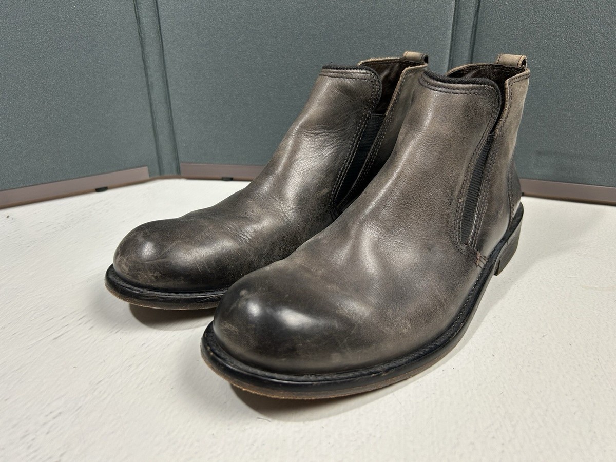 John Varvatos Men Size 10 Chelsea Grayish Brown Leather 