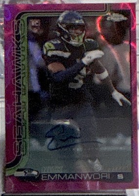 Topps 2025 Chrome Nick Emmanwori RC Pink Lava Auto RA-NE /250 Seahawks 