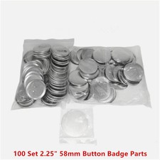 100 Sets 2.25" 58mm Button Badge Parts Supplies NOT Includes Maker Machine