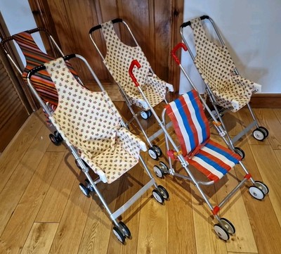 Vintage Puppenwagen Kinderwagen 5 Stück Altbestand Retro Look Spielzeug