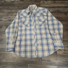 Wrancher by Wrangler Long Sleeve "Button" up Shirt Pearl Snaps western 2192