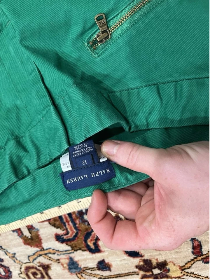 Pantalones de mezclilla de gamuza estilo ecuestre verde Ralph Lauren Kelly para niños pequeños talla 12 Foto 4 de 4