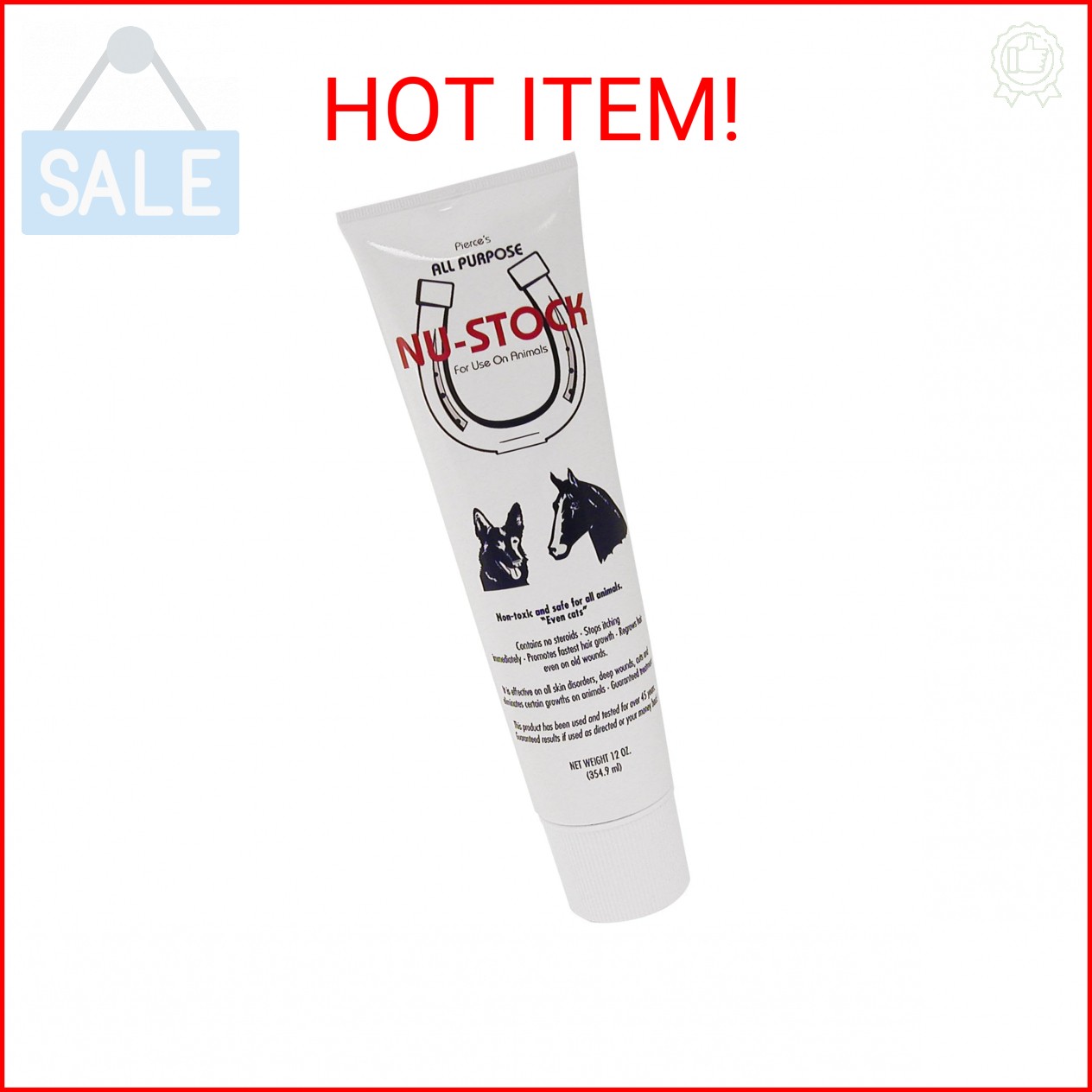 Nu Stock Ointment 12oz All Purpose Wound Care for Animals