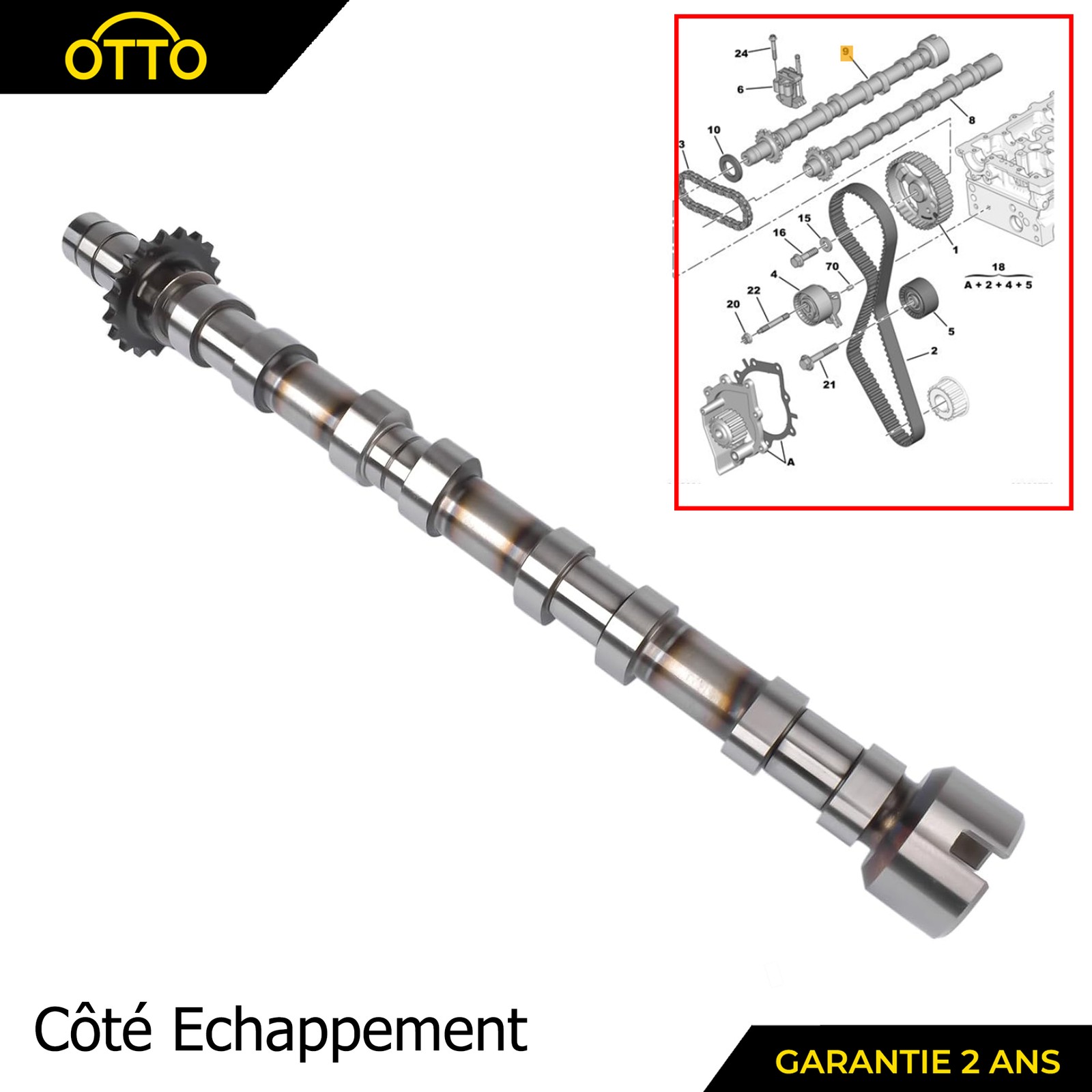 Arbre à cames 9804424280 résout les pertes de puissance sur Peugeot 308 2.0 BlueHDi