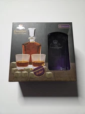 NEW Crown Royal Decanter 750ml W/2 Drinking Glasses 10.5oz Perfect Gift For Him.