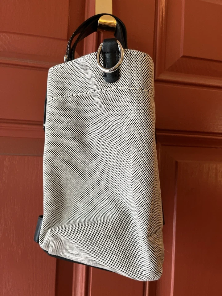 Usado en Excelente Condición Proenza Schouler Etiqueta Blanca Mini Blanco Negro Lona Bolso Cubo Cuero Foto 4 de 4