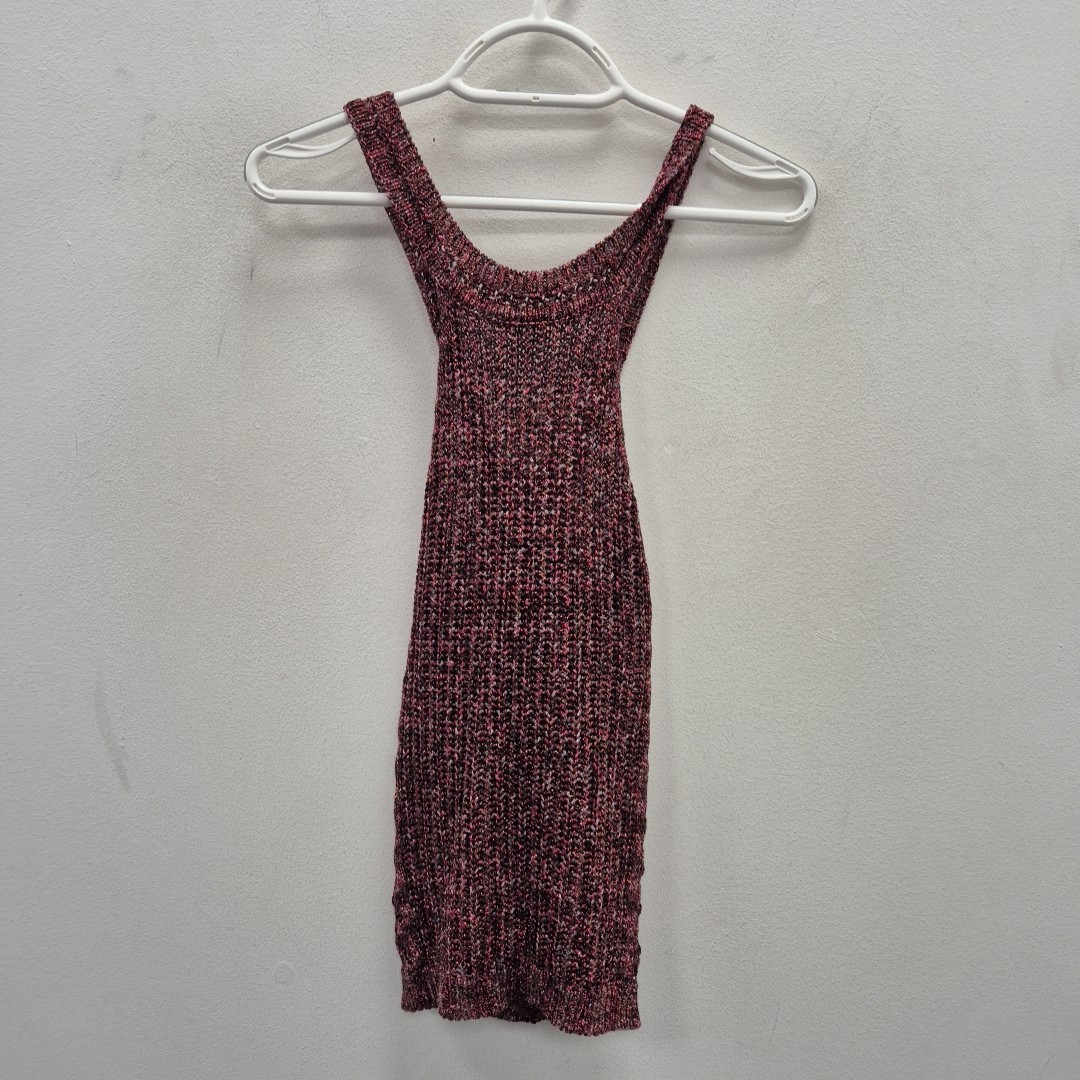 Sezane Jessica Multico Sparkly Pink Vest Chic Knit Tank Top Size Medium Women's