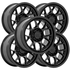 (Set of 5) Pro Comp PA205 Wraith 17x8 5x4.5" +20mm Matte Black Wheels Rims