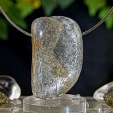 XL blauer Baryt Anhänger freeform gebohrt A Quali. 39 mm 39,2 g! Schwerspat