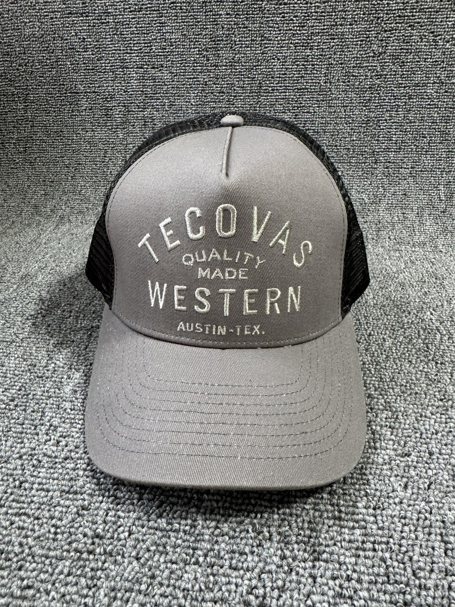 Tecovas Western Trucker Snapback Gray Black Mesh Back Hat