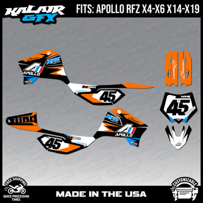 Graphics Kit for Apollo RFZ X4 X5 X6, X14 to X19 Division Series - Orange
