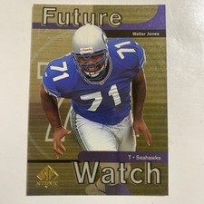 1997 UD SP Authentic Walter Jones #6 RC Rookie Card Seattle Seahawks HOF NFL NM