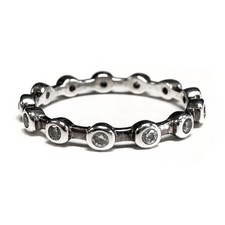 Silver  Cubic Zirconia Eternity Band