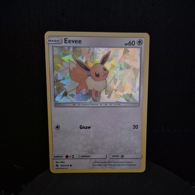 Eevee 2018 Sonne & Mond Verlorener Donner Pokemon Cracked Ice Holo 155/214