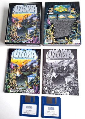 ORIGINAL Commodore Amiga Spiel OVP boxed - Utopia The Creation of a Nation RAR!