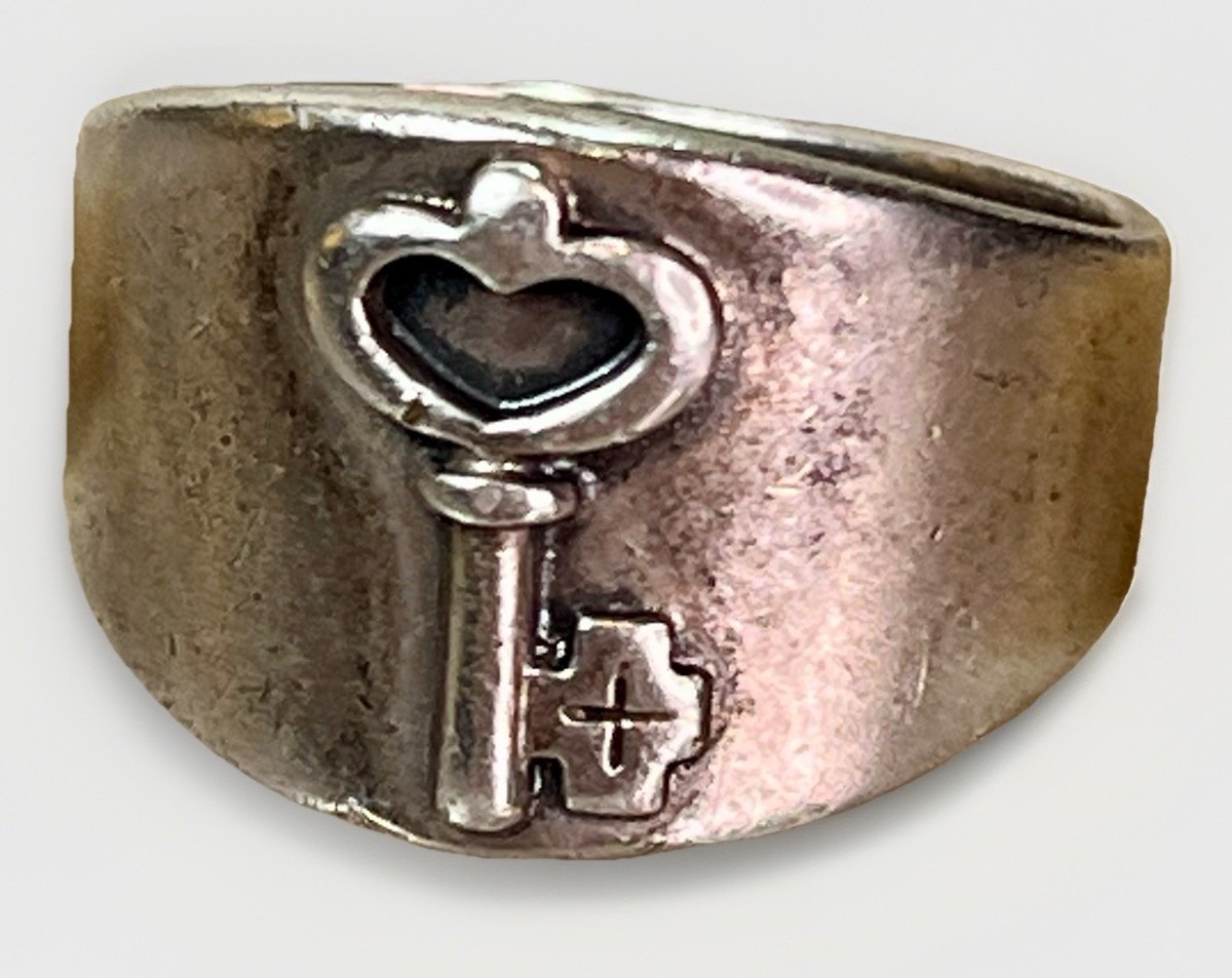 JAMES AVERY Key To My Heart Ring Size 6 Sterling Silver 925 Wide