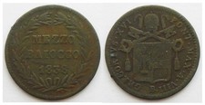 Stato Pontificio - Gregorio XVI - 1/2 mezzo baiocco 1838 Bologna