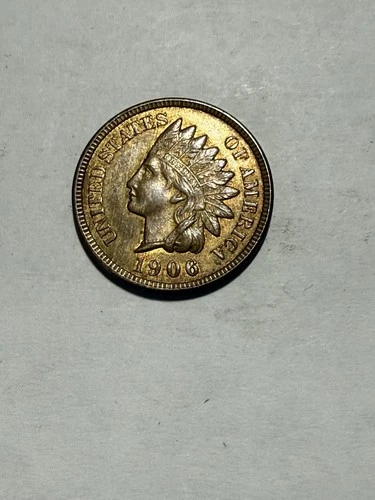 1906 Indian Head Cent -Liberty&Diamonds-Rd-Au