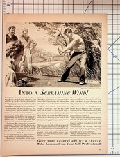Vintage Golf Magazine Print Ad Illustration Wilson Sporting Goods Ephemera