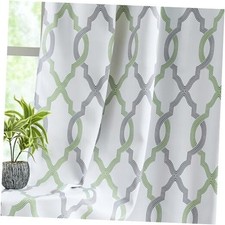 100 Blackout Curtains 54 Inches Long for 52"W x 54"L Pack of 2 Green grey
