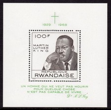 Rwanda Scott # 255 VF MNH 1968 Martin Luther King Jr. Souvenir Sheet