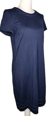   Brooks Brothers Women's Short Sleeve Shift T-Shirt Dress 6 Blue Rayon Blend