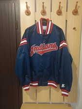 Original Vintage 90s Starter Cleveland Indians Satin Jacket - L