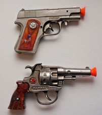 Vintage Hubley Toy Cap Gun Set of 2 - CHAMP PATROL Models - TESTED