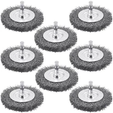 8 Pack 3inch Wire Wheel Brush for Drill Wire Brush for Drill with 1/4 Inch He