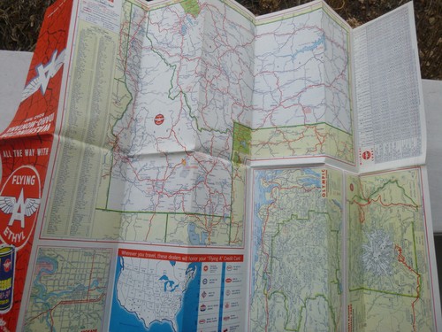 1956 Washington Idaho Montana road map Tidewater Flying A oil gas - Picture 4 of 4