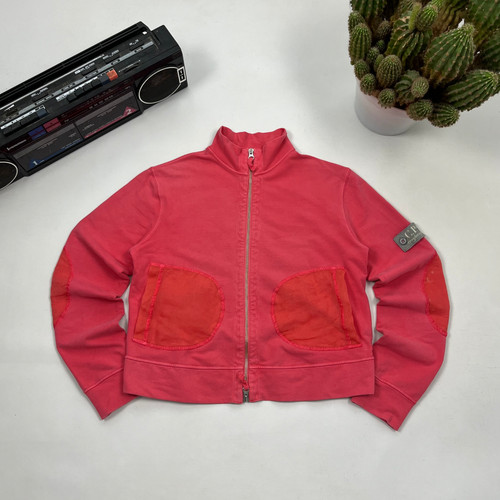 C.P. Company, VINTAGE CP Company Womens Pink Zip-up Top Witn Patch Made in Italy Size 14