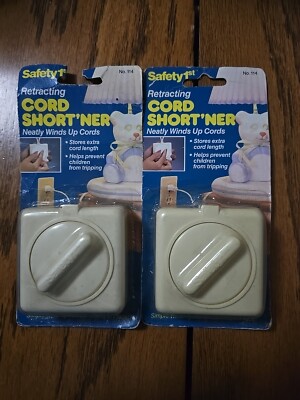 New Set Of 2 Vintage 1990 Safety 1st Child Care Cord Short'ners For Cords&Wires