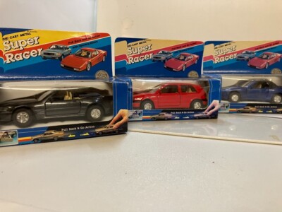 3 x Super Racer Druckguss Metall Pull Back And Go Autos