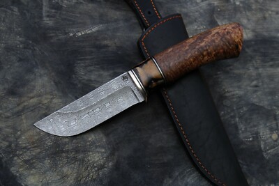 Maruschin Damastmesser Damast stahl Handgeschmiedet Karelische birke mammutzahn 