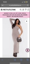 Pretty Little Things Taupe Heavy Brushed Rib One Shoulder Midaxi Dress Size 12