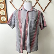 Pierre Cardin Vintage Ombre Color Block 80s 90s Striped Button Shirt Mens Large