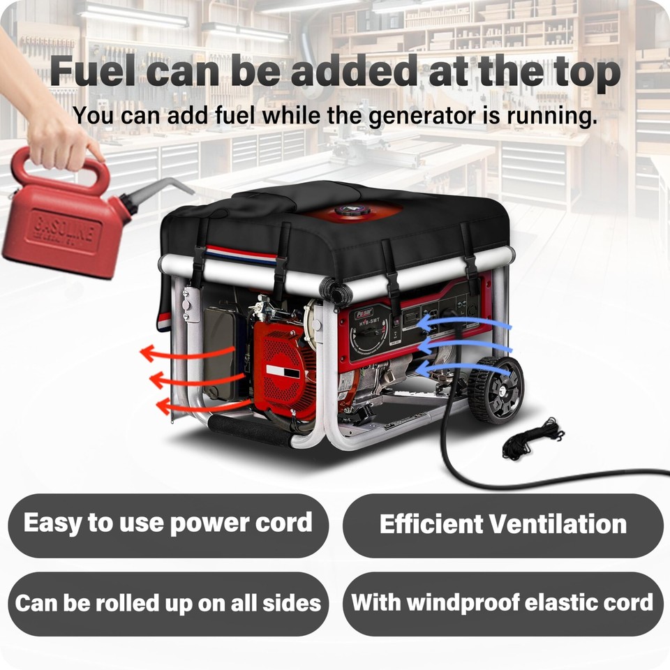 Portable Generator Covers While Running Heavy Duty Waterproof Generator
