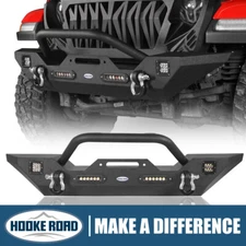 Hooke Road Mid Front Bumper w/ Led Lights for Jeep Wrangler JL & JT 2018-2025