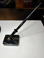 Antique Wahl Eversharp Black Liver Fill Fountain Desk Pen w Black Marble Stand