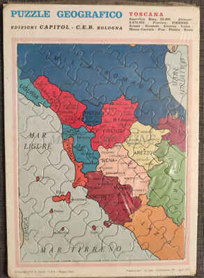 GEOGRAPHISCHES PUZZLE - Ed. Capitol C.E.B. Bologna 1973 Toskana, Florenz