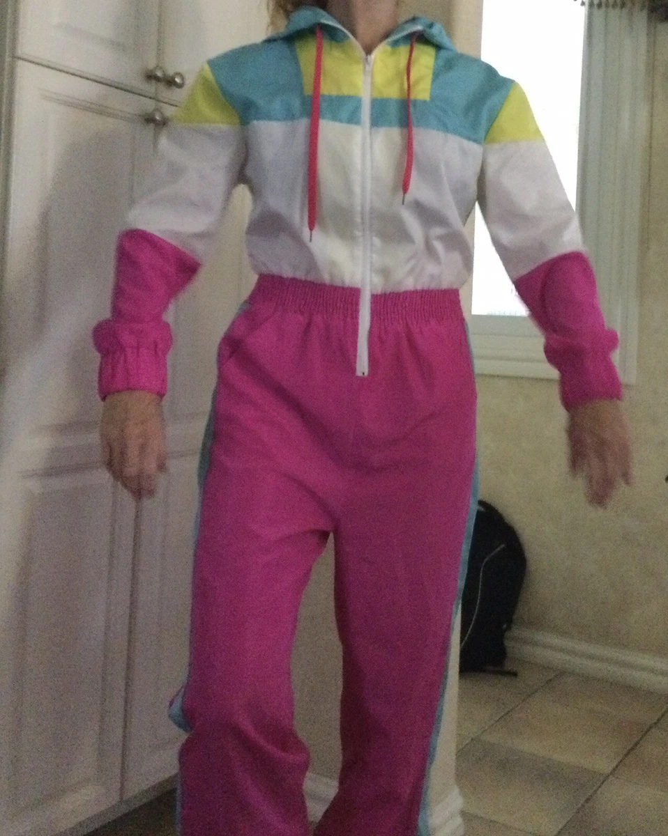 Retro apres ski suit Halloween costume neon, 80s Workout Gear Medium