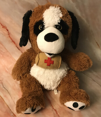 Toy Factory St Bernard Stuffed Animal 18” Cream Brown Dog W