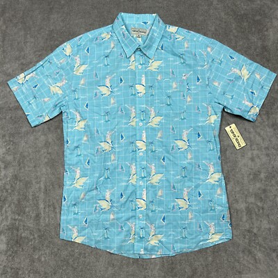 Tipsy Elves Shirt Mens 2XL Button Up Summer Beach Shark Hawaiian Boombox NWT
