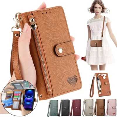 Handykette Hülle Für Samsung A55 A35 A15 A54 A34 A14 A53 Leder Kartentasche Case