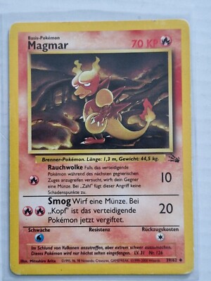 Pokémon Magmar 39/62 DE Uncommon Fossil 1999
