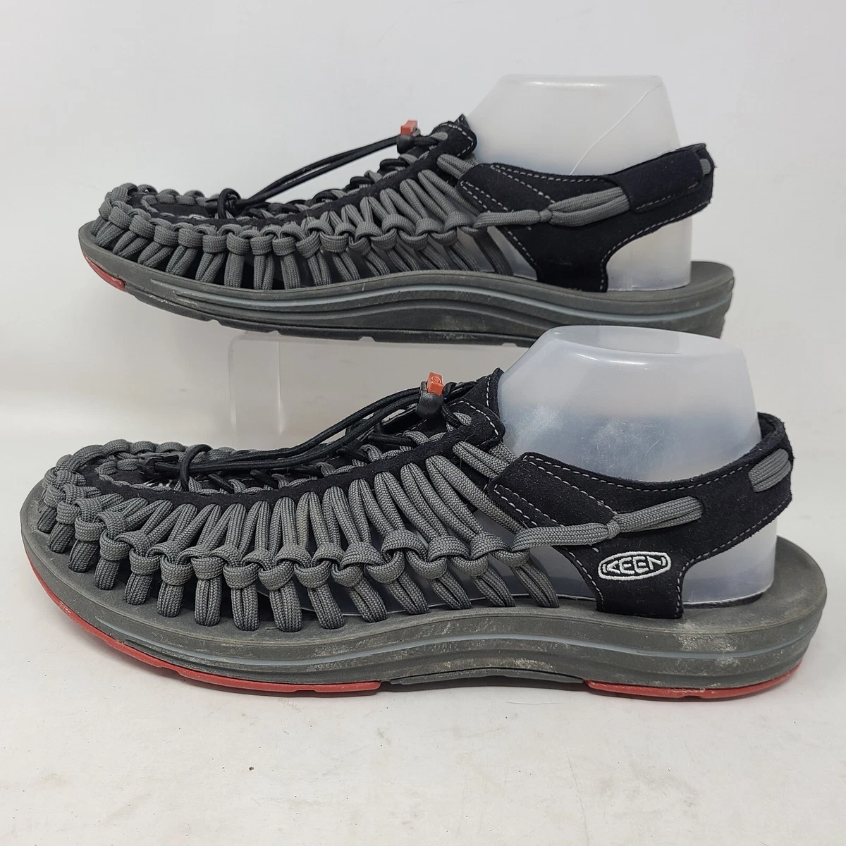 KEEN Uneek Flex Zone Slide Mens Size 11.5 Black Gray Corded Sandal