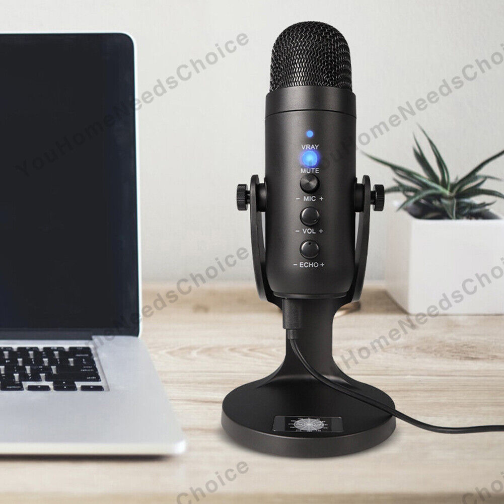 Usb Microphone For Pc Professional Condenser Mic With Noise Cancellation 