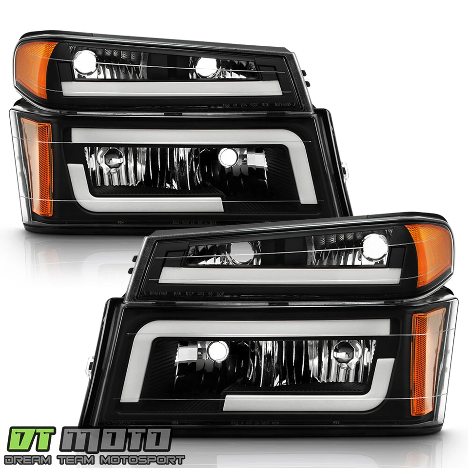 Faros de tubo LED negros Canyon para Chevy Colorado 2004-2012 izquierda+derecha Foto 3 de 4