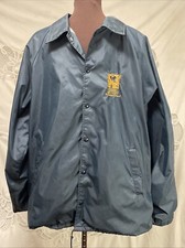 Vintage 1980s 70s Texas Lottery USA Made Windbreaker Snap Jacket Blue Mens XL
