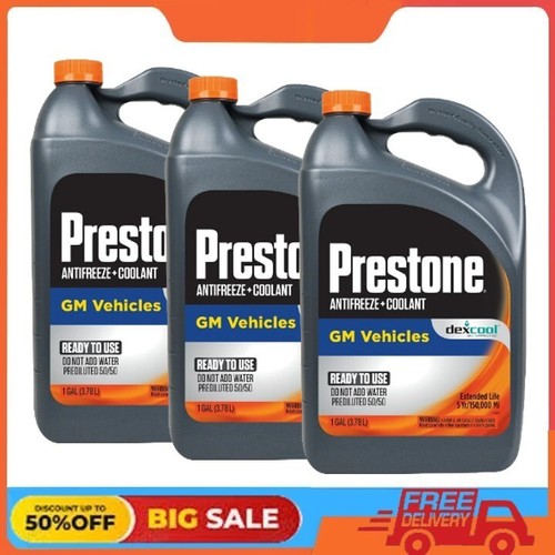 3 Pack Prestone' DEXCOOL Antifreeze+Coolant; Extended Life 1 gal